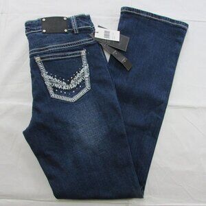 Live Hard Play Hard Women's 4 Embroidered Rhinestone Pocket Jeans LJ-10001